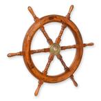 A WOODEN STEERING WHEEL (Beeldjes - Decoratie, Interieur), Antiek en Kunst, Verzenden