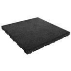 Rubber tegel 75 mm - 50 x 50 cm - Zwart, Tuin en Terras, Tegels en Klinkers, Verzenden, Nieuw