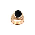 Ring - 14 karaat Roségoud Onyx - Massieve zegelring, Sieraden, Tassen en Uiterlijk, Ringen, Nieuw