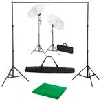 vidaXL Fotostudioset met achtergrond, lampen en paraplus, Verzenden, Nieuw