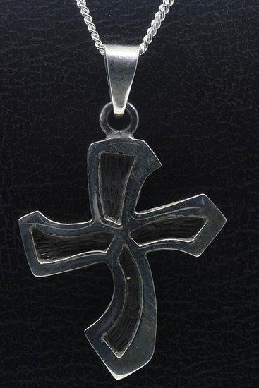 Zilveren Keltisch kruis golvend ketting hanger, Sieraden, Tassen en Uiterlijk, Kettinghangers, Verzenden