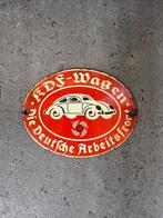 Geëmailleerd bord kdf wagen - World War II - Emaille bord -, Antiek en Kunst