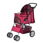 Hondenbuggy met 4 wielen 73x46x100 cm max. 15 kg rood