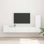 vidaXL Tv-meubelset Wandgemonteerd 3 pcs Wit Bewerkt hout, Huis en Inrichting, Kasten | Televisiemeubels, Minder dan 50 cm, Verzenden