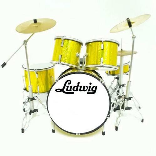 Miniatuur decoratief Ludwig geel drumstel, Verzamelen, Muziek, Artiesten en Beroemdheden, Overige typen, Nieuw, Ophalen of Verzenden
