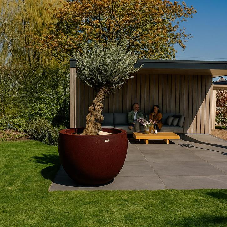 Diana XXL 120x91 cm Maroon, Tuin en Terras, Bloembakken en Plantenbakken, Nieuw, Beton, Verzenden