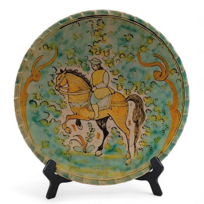 Bord - Keramiek - Fayencetegel met ruiter, Antiek en Kunst, Antiek | Glas en Kristal