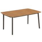 vidaXL Tuintafel 150x90x72 cm massief acaciahout en staal, Verzenden, Nieuw, Hout