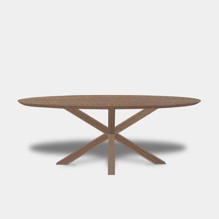 Tafel Ovaal Eikenhout  Matrix Hout  200x100, Huis en Inrichting, Tafels | Eettafels