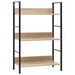 vidaXL Boekenkast 3 schappen 60x27,6x90,5 cm bewerkt hout, Huis en Inrichting, Kasten | Boekenkasten, Minder dan 50 cm, Verzenden