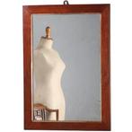 Rechthoekige Biedermeier spiegel bloemmahonie en vergulde bi, Antiek en Kunst, Antiek | Spiegels, Ophalen of Verzenden