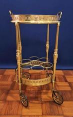 Serveerwagen - Messing, Glas - Neoklassieke serveertrolley