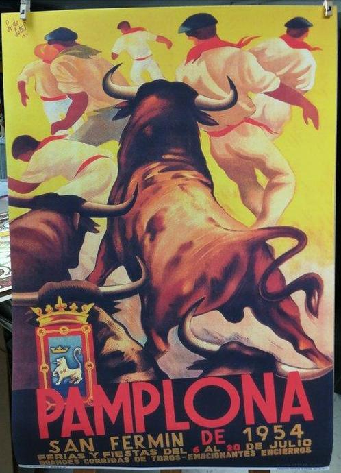 Sotes: San Fermin 1954 - Fiestas de Verano en Pamplona,, Antiek en Kunst, Kunst | Tekeningen en Foto's