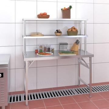 vidaXL Keukenwerktafel met bovenschap 120x60x145 cm