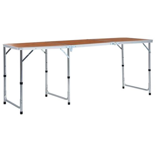 vidaXL Campingtafel inklapbaar 180x60 cm aluminium, Caravans en Kamperen, Kampeermeubelen, Nieuw, Verzenden