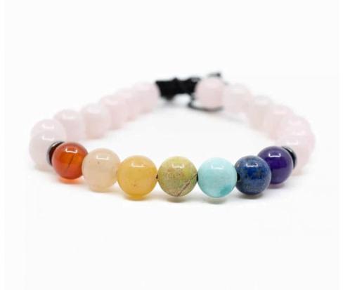 7 Chakra Edelstenen Rozenkwarts Armband, Sieraden, Tassen en Uiterlijk, Armbanden, Verzenden