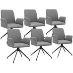 Draaibare fauteuil Daya, gestoffeerd - antraciet, Set van 6, Huis en Inrichting, Stoelen, Verzenden, Nieuw