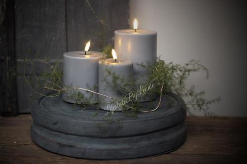 Wax LED kaars Grey 10 x 15 cm, Huis en Inrichting, Woonaccessoires | Kandelaars en Kaarsen, Nieuw, Ophalen of Verzenden
