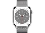 Apple Watch Series 8, 45mm, GPS + Cellular, RVS, Milanees, Verzenden, Zo goed als nieuw
