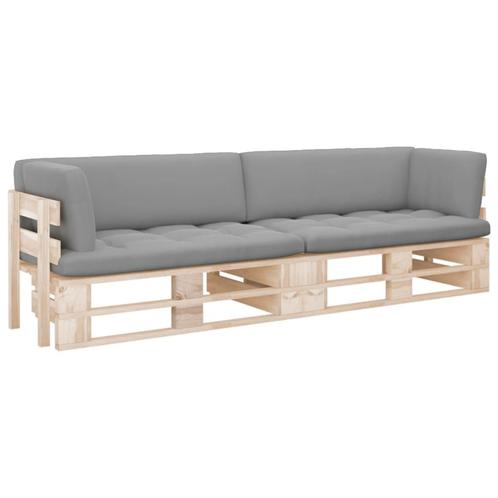 vidaXL Tweezitsbank pallet met kussens geïmpregneerd, Tuin en Terras, Tuinsets en Loungesets, Nieuw, Verzenden