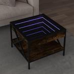 vidaXL Salontafel met Infinity LED 50x50x38 cm gerookt, Huis en Inrichting, Tafels | Salontafels, 50 tot 100 cm, Verzenden, Nieuw