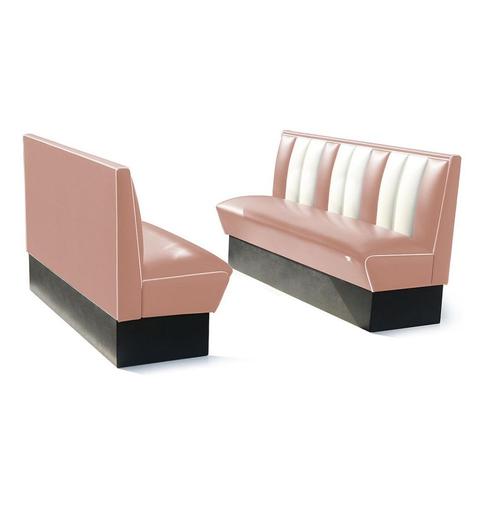 Classic Retro Diner Bank Bel Air HW150 Roze, Huis en Inrichting, Banken | Bankstellen, Ophalen