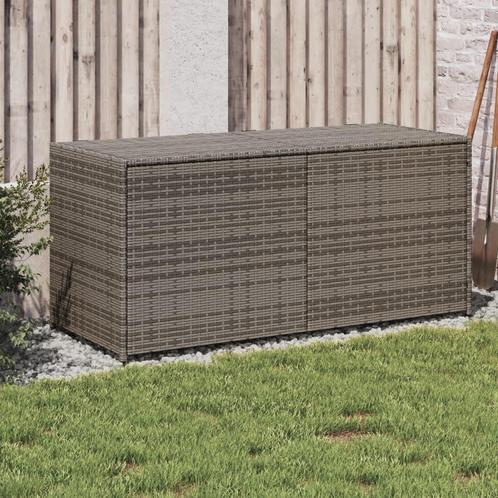 vidaXL Tuinbox 283 L poly rattan grijs, Tuin en Terras, Overige Tuin en Terras, Nieuw, Verzenden