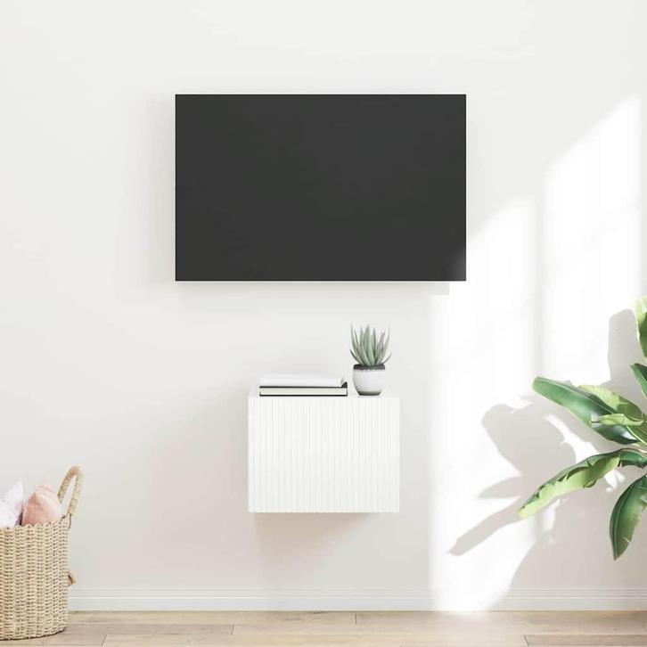 vidaXL TV Wandkast Glanzend Wit 60 x 31 x 29.5 cm Bewerkt, Huis en Inrichting, Kasten | Televisiemeubels, Nieuw, Minder dan 50 cm