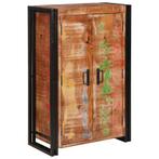 vidaXL Highboard met Deuren Bruin Massief Gerecycled Hout en, Verzenden, 100 tot 150 cm, Nieuw, 50 tot 100 cm