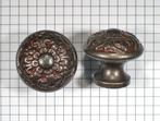 Knop bloemmotief ijzer geroest en gelakt 32 mm, Ophalen of Verzenden, Nieuw