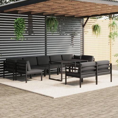 vidaXL 10-delige Loungeset met kussens aluminium, Tuin en Terras, Tuinsets en Loungesets, Loungeset, Nieuw, Aluminium, Verzenden
