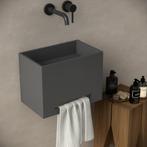 Wand fontein Tomo 40x25x30cm beton met handdoekhouder grijs, Verzenden, Nieuw