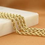 Gouden gedraaide schakel ketting | 43,5 cm (gouden ketting), Sieraden, Tassen en Uiterlijk, Kettingen, Ophalen of Verzenden, Gebruikt