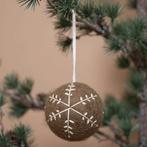 Kerstbal Vilt - Gingerbread Large - Sneeuwvlok - 8cm - Karam, Diversen, Kerst, Nieuw, Ophalen of Verzenden