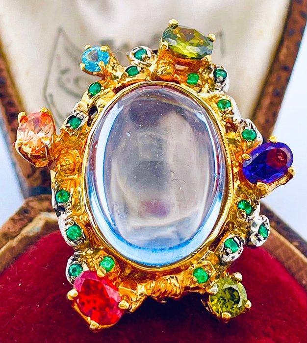 Zonder Minimumprijs - Ring - 9 kt. Geel goud, Zilver, Sieraden, Tassen en Uiterlijk, Ringen