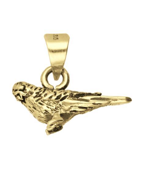 Gouden Parkiet massief kettinghanger, Sieraden, Tassen en Uiterlijk, Kettinghangers, Verzenden
