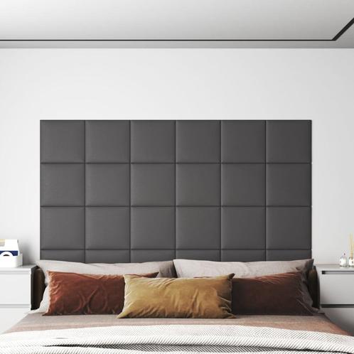 vidaXL Wandpanelen 12 st 1,08 m² 30x30 cm kunstleer grijs, Doe-het-zelf en Verbouw, Platen en Panelen, Nieuw, Verzenden