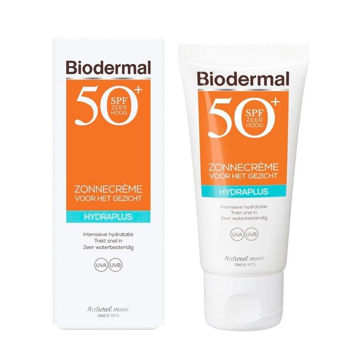 Biodermal Hydraplus SPF50+ Zonnecrème voor het Gezicht, Sieraden, Tassen en Uiterlijk, Uiterlijk | Lichaamsverzorging, Nieuw, Verzenden