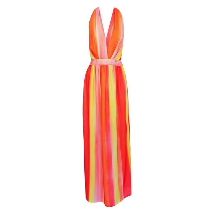 Verysimple • gestreepte maxi jurk • L (IT46), Kleding | Dames, Jurken, Oranje, Nieuw, Maat 42/44 (L), Verzenden