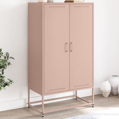 vidaXL buffetkast 68,5x38,5x123,5 cm staal roze, Huis en Inrichting, Kasten | Buffetkasten, 25 tot 50 cm, Nieuw, Metaal, 100 tot 150 cm