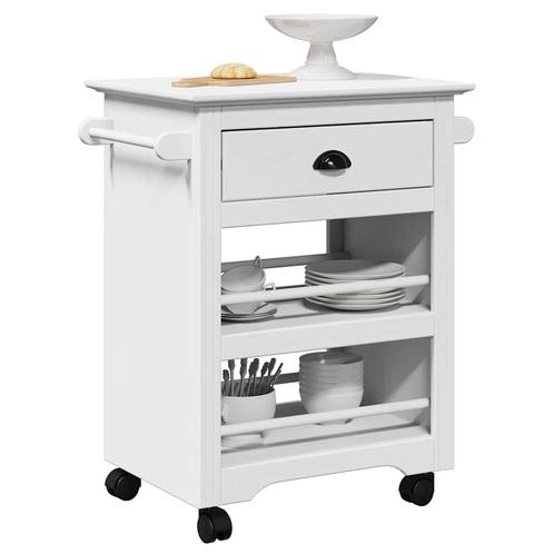 vidaXL Keukentrolley BODO 67,5x45x80 cm wit, Huis en Inrichting, Keuken | Keukenbenodigdheden, Nieuw, Verzenden