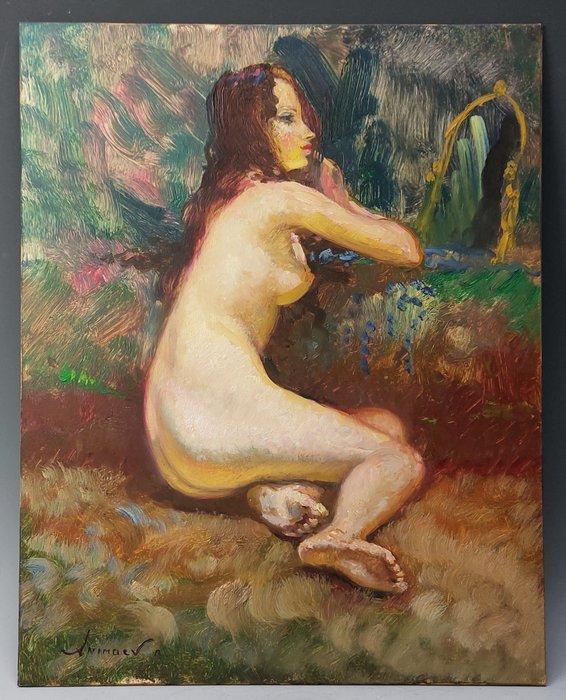 Rinat Animaev (1955) - Zittend naakt, Antiek en Kunst, Kunst | Schilderijen | Klassiek