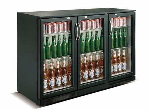 CombiSteel Barkoeler | Zwart | 298L | 3 Glasdeuren | Geforce, Witgoed en Apparatuur, Koelkasten en IJskasten, Ophalen of Verzenden