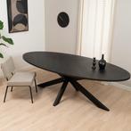 40% Korting: Visgraat eettafel zwart ovaal Joren PVC 240 x, Huis en Inrichting, Ophalen, Zo goed als nieuw, Ovaal, Scandinavisch, Modern