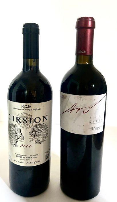 2001 Bodegas Muga Aro & 2000 Bodegas Roda Cirsion - Rioja -, Verzamelen, Wijnen