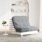vidaXL Futon slaapbank met matras 100x206x11 cm massief, Verzenden, Nieuw, Wit