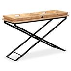 vidaXL Wandtafel 130x40x80 cm massief mangohout, Minder dan 50 cm, 100 tot 150 cm, Verzenden, Nieuw