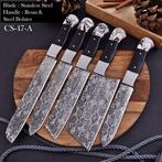 Keukenmes - Chefs knife - D2 staal, hars met graveerwerk -, Antiek en Kunst