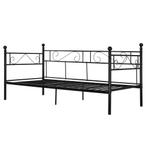 Eenpersoons slaapbank of 3-zitsbank 200x90 cm metaal zwart, Huis en Inrichting, Verzenden, Nieuw