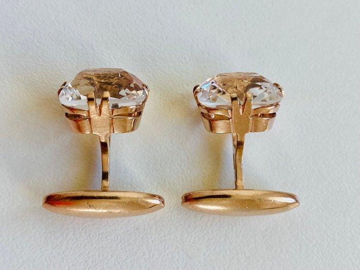 Zilver - Manchetknopen - bergkristal, Antiek en Kunst, Antiek | Goud en Zilver